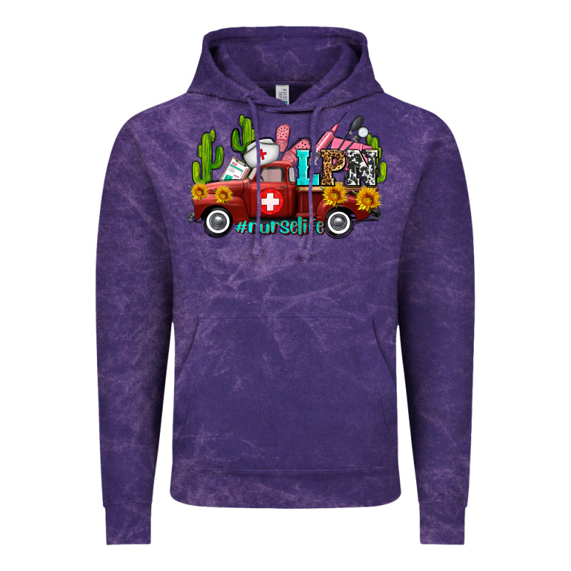 Lpn Nurse Truck With Cactus And Sunflowers Vintage Hoodie by AdoDesignShop | Teevron