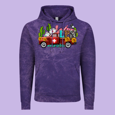 Lpn Nurse Truck With Cactus And Sunflowers Vintage Hoodie Designed By Adodesignshop