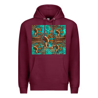 Burgundy indian headdress Premium Hoodie - Artiststas