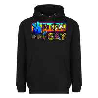 Black it's ok to say gay Heavyweight Hoodie - Zillion Design Studio