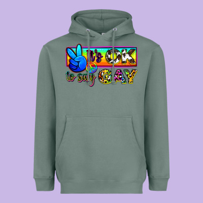 It's Ok To Say Gay Heavyweight Hoodie Designed By Zillion Design Studio