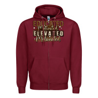 Burgundy educated motivated elevated melanated Zipper Hoodie - MaliasSmallBusiness