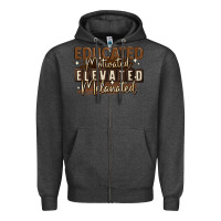 Charcoal Heather educated motivated elevated melanated Zipper Hoodie - MaliasSmallBusiness