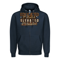 Navy educated motivated elevated melanated Zipper Hoodie - MaliasSmallBusiness