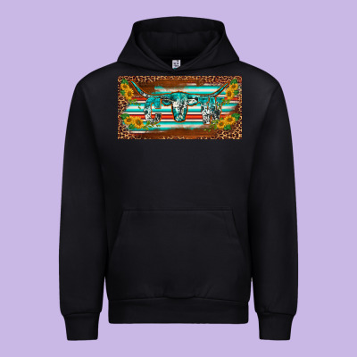 Western Howdy Cowgirl Leopard Serape   License Plate Template Urban Hoodie Designed By Barkaloodesign
