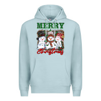 Blue Mist merry christmas snowman Premium Hoodie - AdoDesignShop