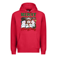 Cardinal merry christmas snowman Premium Hoodie - AdoDesignShop