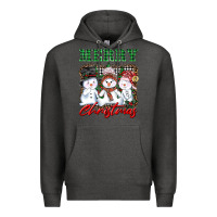 Charcoal Heather merry christmas snowman Premium Hoodie - AdoDesignShop