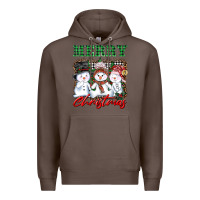 Coffee merry christmas snowman Premium Hoodie - AdoDesignShop