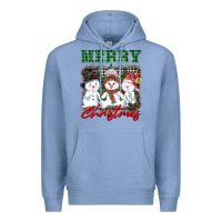 Colony Blue merry christmas snowman Premium Hoodie - AdoDesignShop