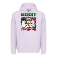 Lilac merry christmas snowman Premium Hoodie - AdoDesignShop