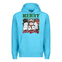 Ocean Blue merry christmas snowman Premium Hoodie - AdoDesignShop