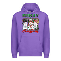 Purple merry christmas snowman Premium Hoodie - AdoDesignShop