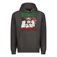 Smoke merry christmas snowman Premium Hoodie - AdoDesignShop