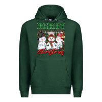 Sports Green merry christmas snowman Premium Hoodie - AdoDesignShop