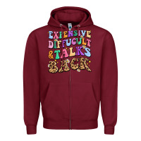 Burgundy expensive diffucult and talks back Zipper Hoodie - MaliasSmallBusiness