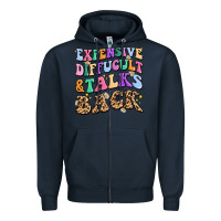 Navy expensive diffucult and talks back Zipper Hoodie - MaliasSmallBusiness