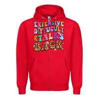 Red expensive diffucult and talks back Zipper Hoodie - MaliasSmallBusiness