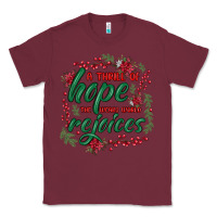 Burgundy a thrill of hope the weary world rejoices Classic Tee - MaliasSmallBusiness