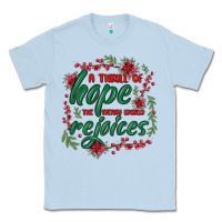 Dusty Blue a thrill of hope the weary world rejoices Classic Tee - MaliasSmallBusiness