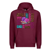 Burgundy gigi gigi with knitting Premium Hoodie - AdoDesignShop