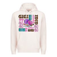 Pale Pink gigi gigi with knitting Premium Hoodie - AdoDesignShop