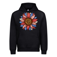Black American Flag Sunflower Urban Hoodie - LillyAllenDesigns