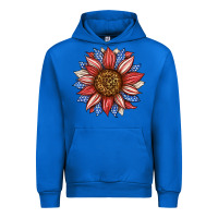 Cobalt American Flag Sunflower Urban Hoodie - LillyAllenDesigns