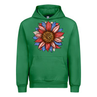 Emerald American Flag Sunflower Urban Hoodie - LillyAllenDesigns