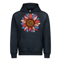 Navy American Flag Sunflower Urban Hoodie - LillyAllenDesigns