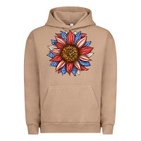 Pigment Burro American Flag Sunflower Urban Hoodie - LillyAllenDesigns