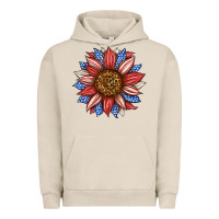 Pigment French Oak American Flag Sunflower Urban Hoodie - LillyAllenDesigns
