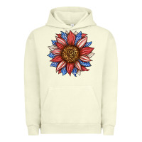 Pigment Pistachio American Flag Sunflower Urban Hoodie - LillyAllenDesigns