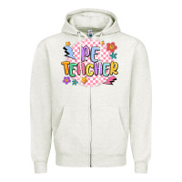 Oatmeal Heather pe teacher Zipper Hoodie - MaliasSmallBusiness