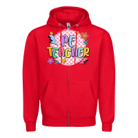 Red pe teacher Zipper Hoodie - MaliasSmallBusiness