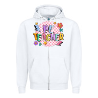 White pe teacher Zipper Hoodie - MaliasSmallBusiness