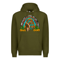 Army Green indian headdress cactus and sunflowers rainbow Premium Hoodie - Artiststas
