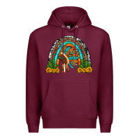Burgundy indian headdress cactus and sunflowers rainbow Premium Hoodie - Artiststas