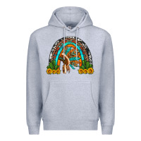 Heather Grey indian headdress cactus and sunflowers rainbow Premium Hoodie - Artiststas