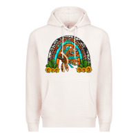 Pale Pink indian headdress cactus and sunflowers rainbow Premium Hoodie - Artiststas