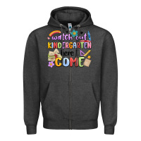 Charcoal Heather watch out kindergarten here i come Zipper Hoodie - MaliasSmallBusiness