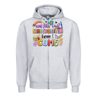 Heather Grey watch out kindergarten here i come Zipper Hoodie - MaliasSmallBusiness