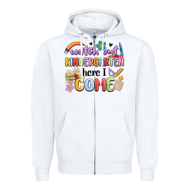 Watch Out Kindergarten Here I Come Zipper Hoodie by MaliasSmallBusiness | Teevron