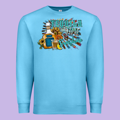 Tequila Time & Sunshine Premium Sweatshirt Designed By Sublimationcraftshop