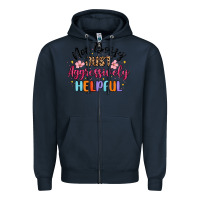 Navy not bossy just aggressively helpful Zipper Hoodie - MaliasSmallBusiness