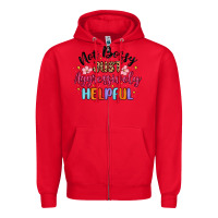 Red not bossy just aggressively helpful Zipper Hoodie - MaliasSmallBusiness