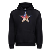 Black American Flag Star Urban Hoodie - LillyAllenDesigns