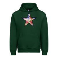 Forest Green American Flag Star Urban Hoodie - LillyAllenDesigns