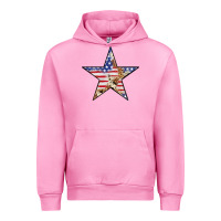 Fuchsia Pink American Flag Star Urban Hoodie - LillyAllenDesigns