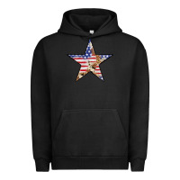 Pigment Black American Flag Star Urban Hoodie - LillyAllenDesigns